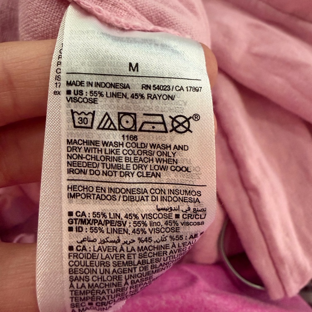 NWT Old Navy Linen Blend Gathered Smocked Sleeveless Baby Pink Jumpsuit - Picture 12 of 13